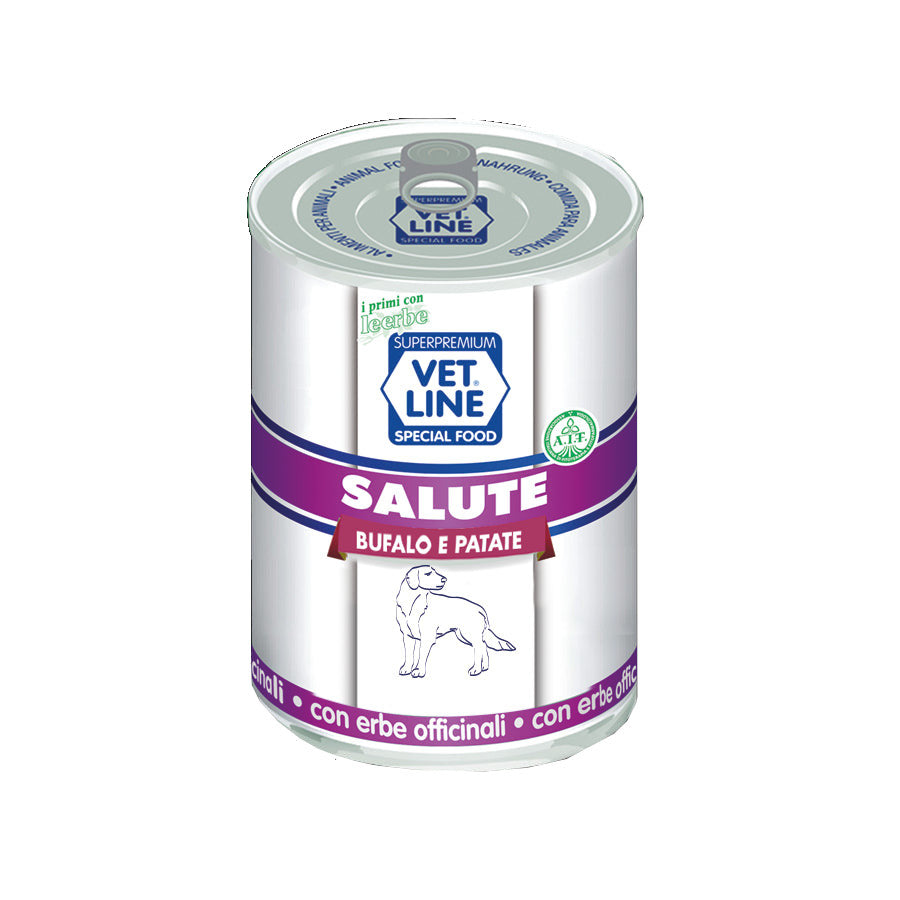 Vet Line Umido Cane Salute Lattina Bufalo e Patate 400 Gr Vet Line Umido Cane Salute Lattina Bufalo e Patate 400 Gr
